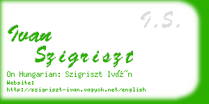 ivan szigriszt business card